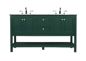 60 inch double bathroom vanity in green