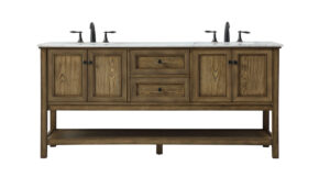72 inch double bathroom vanity in driftwood