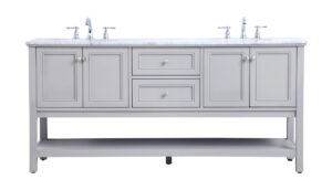 72 in. double sink bathroom vanity set in Grey