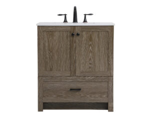 30 inch Single Bathroom Vanity in Weathered oak