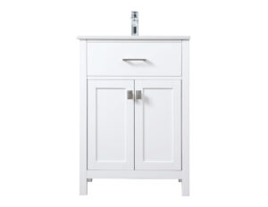 24 Inch SIngle Bathroom Vanity In White