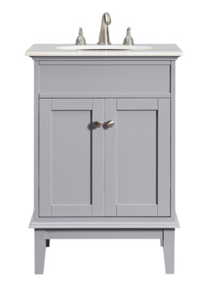 24 In. Single Bathroom Vanity Set In Grey