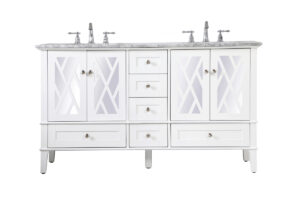 60 inch Double Bathroom Vanity Set In White