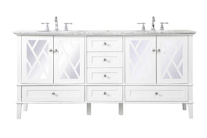 72 inch Double Bathroom Vanity Set In White