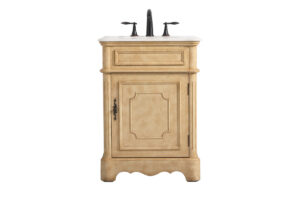 24 inch Single bathroom vanity in Antique Beige