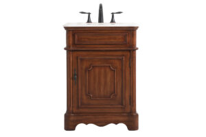 24 inch Single bathroom vanity in Teak