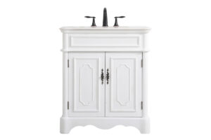 30 inch Single bathroom vanity in Antique White