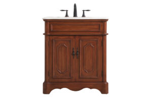 30 inch Single bathroom vanity in Teak