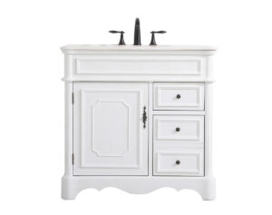 36 inch Single bathroom vanity in Antique White