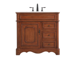 36 inch Single bathroom vanity in Teak
