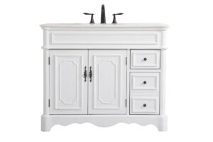 42 inch Single bathroom vanity in Antique White