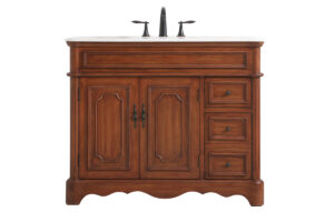 42 inch Single bathroom vanity in Teak