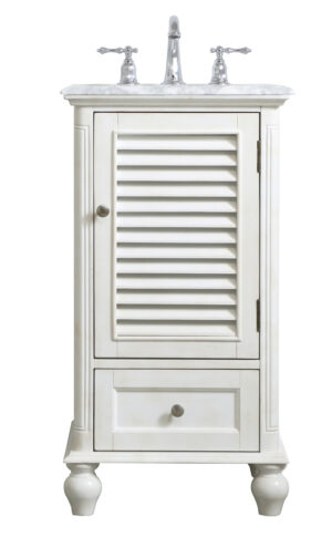 19 inch Single Bathroom Vanity in Antique White