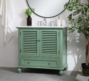 36 inch Single Bathroom Vanity in Vintage Mint