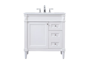 32 inch Single bathroom vanity in white