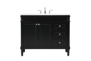42 inch Single bathroom vanity in black