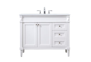 42 inch Single bathroom vanity in white