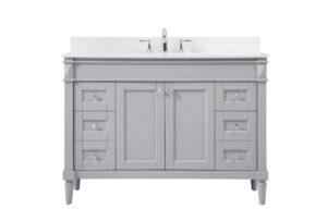48 inch Single bathroom vanity in grey with backsplash