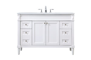 48 inch Single bathroom vanity in white