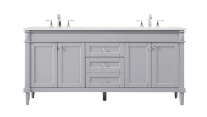 72 inch double bathroom vanity in grey