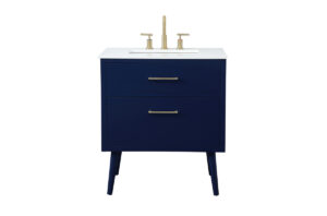 30 inch bathroom vanity in Blue