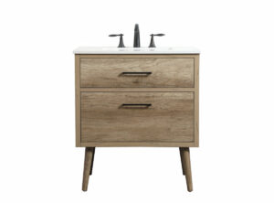 30 inch Single bathroom vanity in natural oak