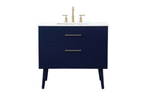 36 inch bathroom vanity in Blue