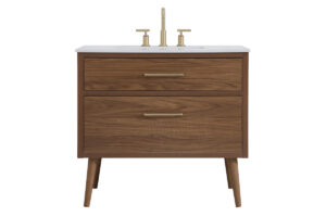36 inch bathroom vanity in Walnut Brown