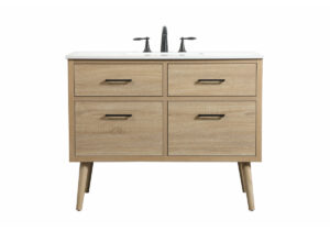 42 inch Single bathroom vanity in mango wood