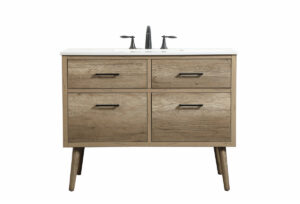 42 inch Single bathroom vanity in natural oak