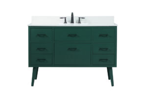 48 inch bathroom vanity in Green with backsplash