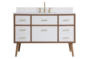 48 inch bathroom Vanity in White with Backsplash