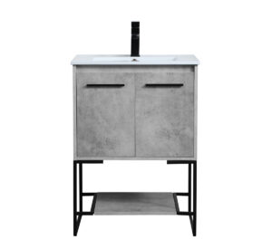 24 inch  Single Bathroom Vanity in Concrete Grey