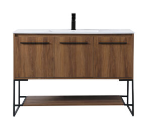 48 inch  Single Bathroom Vanity in Walnut Brown