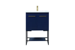 24 inch Single bathroom vanity in blue