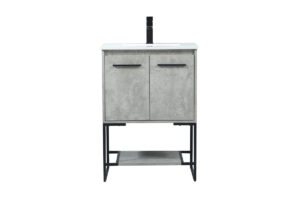 24 inch Single bathroom vanity in concrete grey