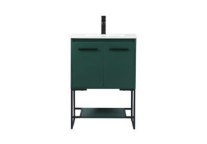 24 inch Single bathroom vanity in green