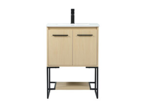 24 inch Single bathroom vanity in maple