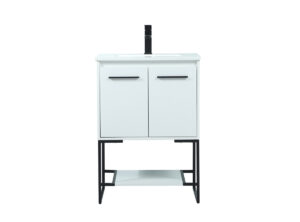 24 inch Single bathroom vanity in white