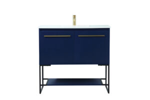 36 inch Single bathroom vanity in blue