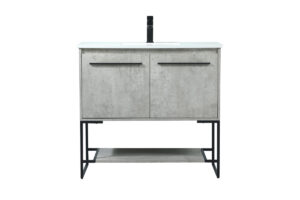36 inch Single bathroom vanity in concrete grey