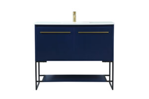 40 inch Single bathroom vanity in blue