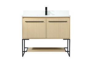 40 inch Single bathroom vanity in maple with backsplash