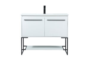 40 inch Single bathroom vanity in white