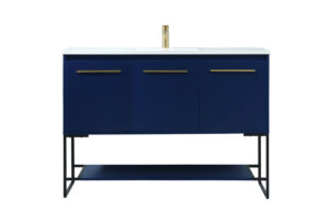 48 inch Single bathroom vanity in blue