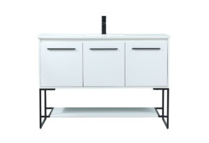 48 inch Single bathroom vanity in white