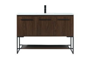 48 inch Single bathroom vanity in walnut