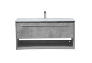 40 inch  Single Bathroom Floating Vanity in Concrete Grey