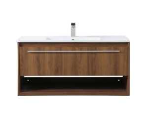 40 inch  Single Bathroom Floating Vanity in Walnut Brown