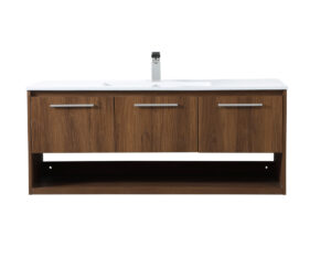 48 inch  Single Bathroom Floating Vanity in Walnut Brown